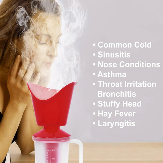 Delamps All-in-One Steam Inhaler for Face, Nose & Respiratory Care – Red